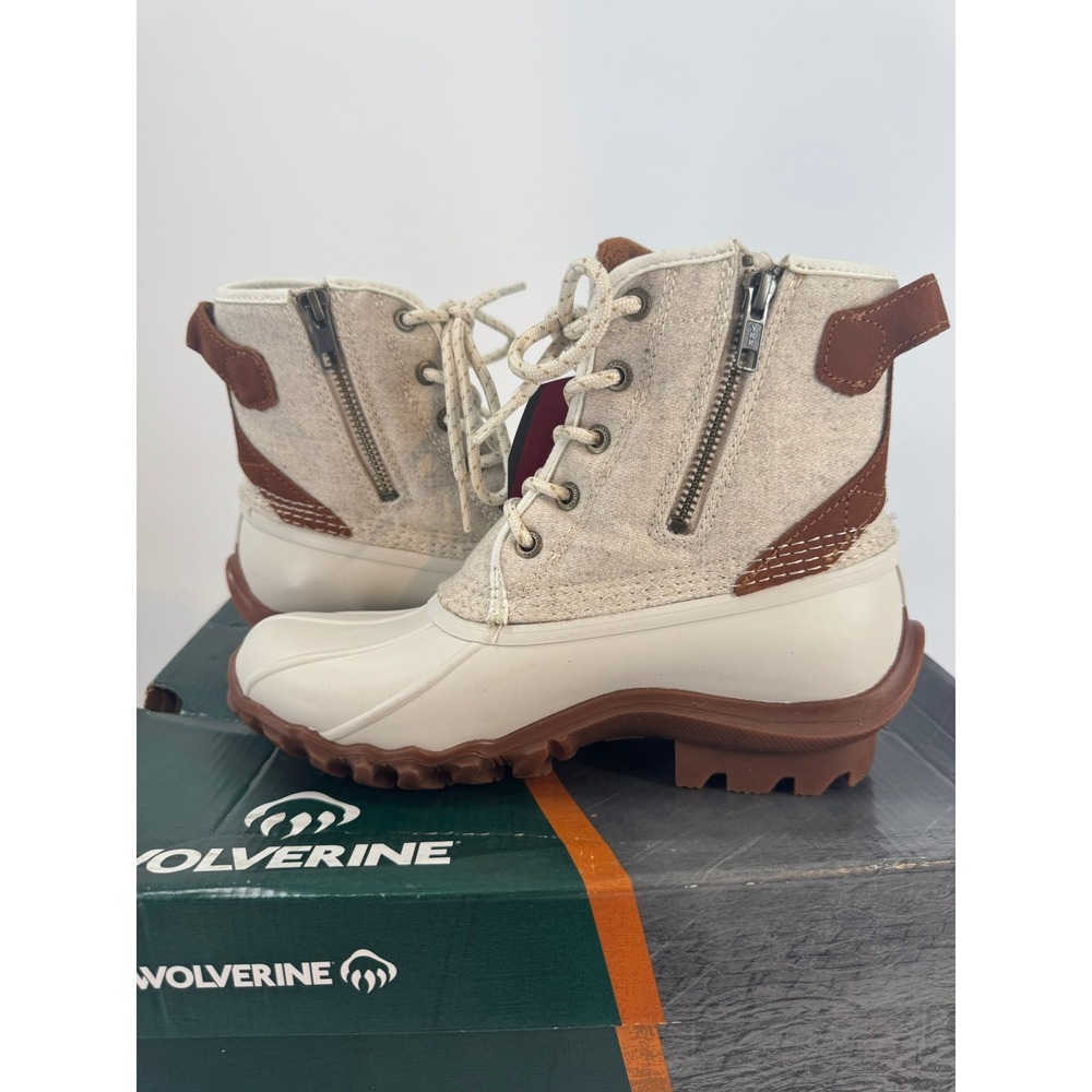Wolverine Women's Ivory Brown‎ Torrent Wool Waterproof Duck Boots 7M Leather
